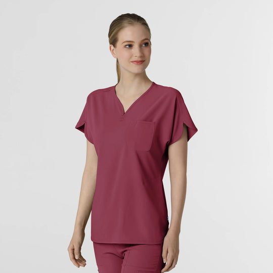 Wink Scrubs Women's RENEW Dolman Scrub Top Carnation | scrub-supply.com