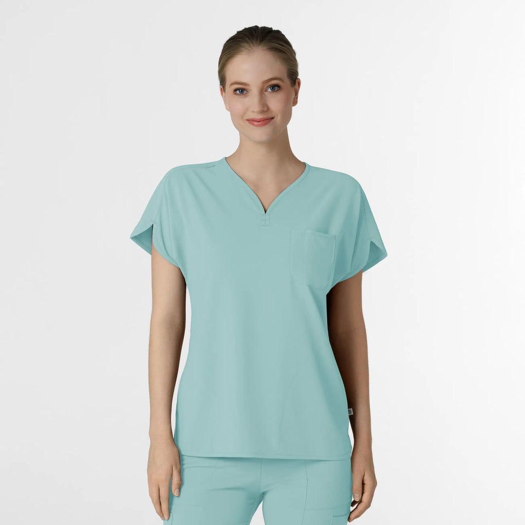 Wink Scrubs Women's RENEW Dolman Scrub Top Coastal Blue | scrub-supply.com