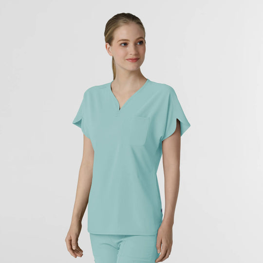Wink Scrubs Women's RENEW Dolman Scrub Top Coastal Blue | scrub-supply.com