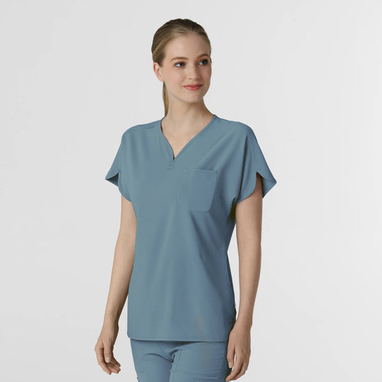 Wink Scrubs Women's RENEW Dolman Scrub Top Elemental Blue | scrub-supply.com