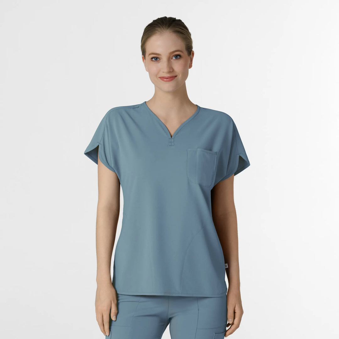 Wink Scrubs Women's RENEW Dolman Scrub Top Elemental Blue | scrub-supply.com