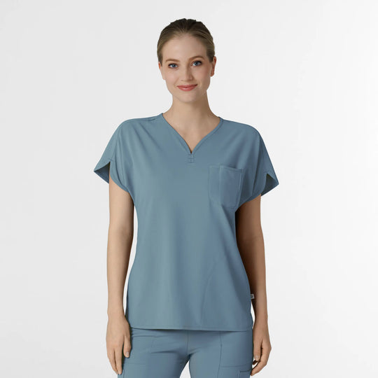 Wink Scrubs Women's RENEW Dolman Scrub Top Elemental Blue | scrub-supply.com