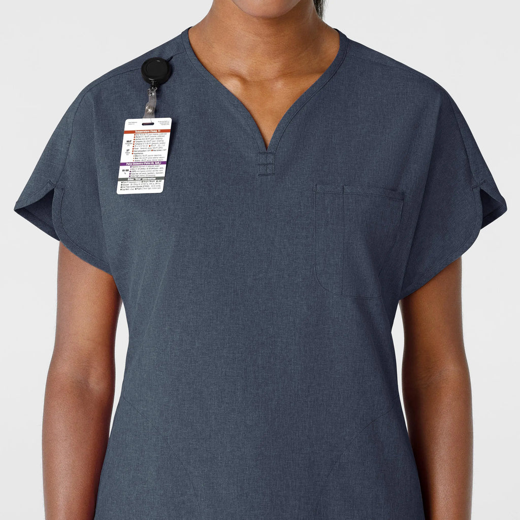 Wink Scrubs Women's RENEW Dolman Scrub Top Navy Heather | scrub-supply.com