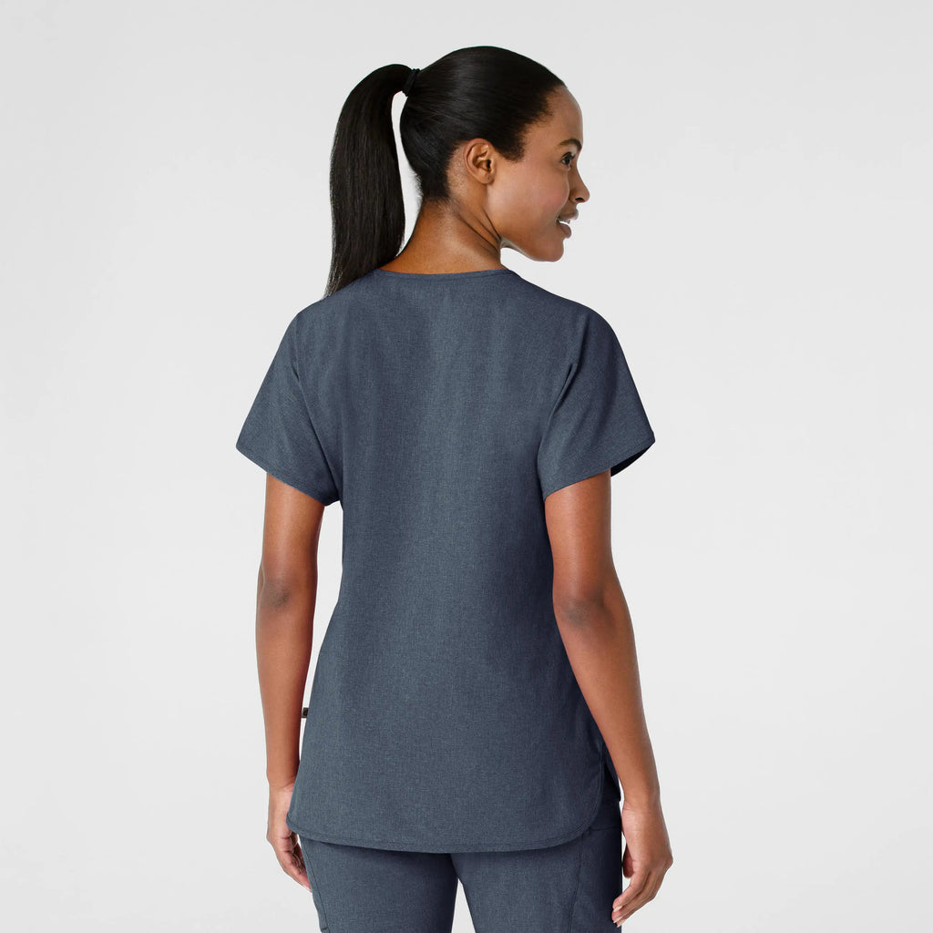 Wink Scrubs Women's RENEW Dolman Scrub Top Navy Heather | scrub-supply.com