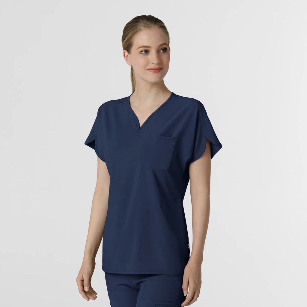 Wink Scrubs Women's RENEW Dolman Scrub Top Navy | scrub-supply.com