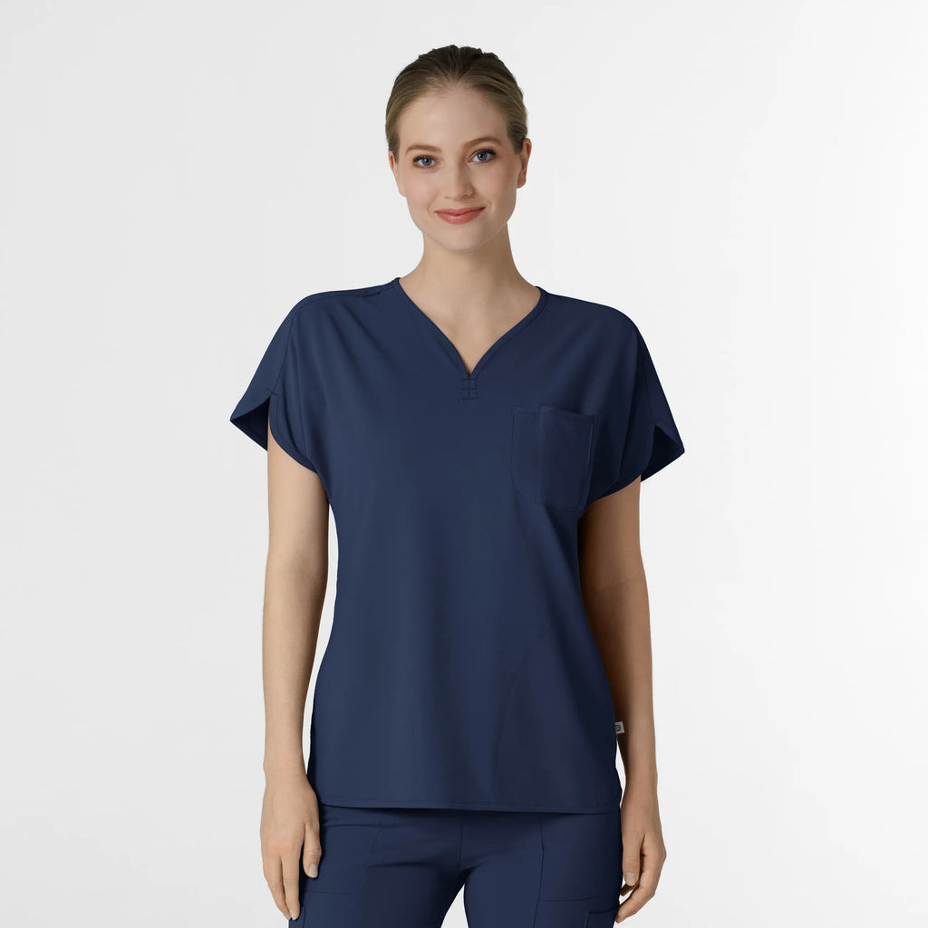 Wink Scrubs Women's RENEW Dolman Scrub Top Navy | scrub-supply.com