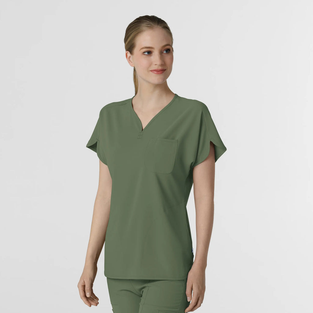 Wink Scrubs Women's RENEW Dolman Scrub Top Olive | scrub-supply.com