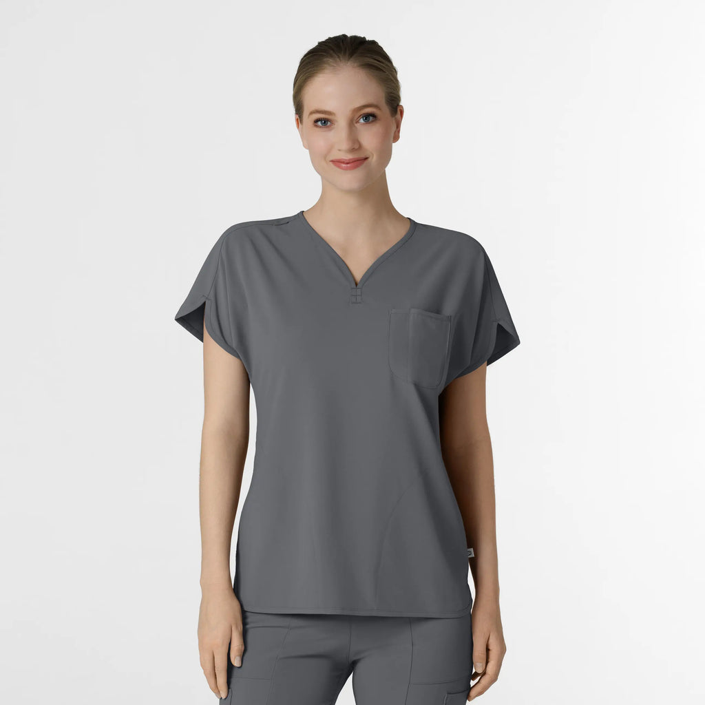 Wink Scrubs Women's RENEW Dolman Scrub Top Pewter | scrub-supply.com