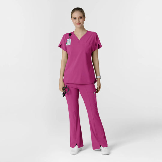 Wink Scrubs Women's RENEW Dolman Scrub Top Raspberry | scrub-supply.com