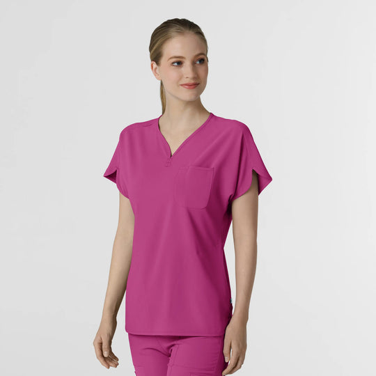 Wink Scrubs Women's RENEW Dolman Scrub Top Raspberry | scrub-supply.com
