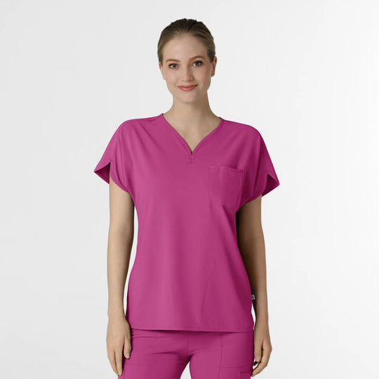 Wink Scrubs Women's RENEW Dolman Scrub Top Raspberry | scrub-supply.com
