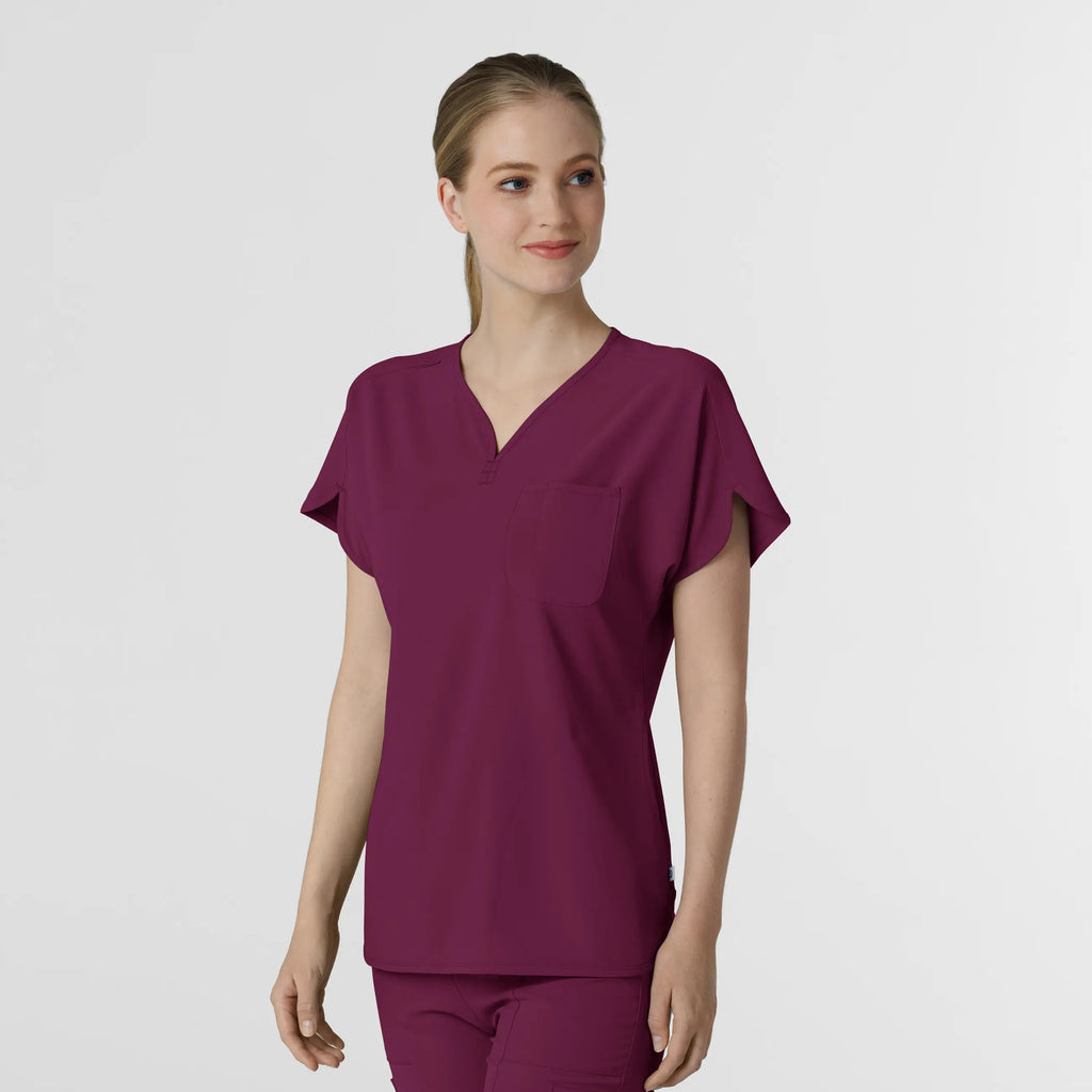 Wink Scrubs Women's RENEW Dolman Scrub Top Wine | scrub-supply.com