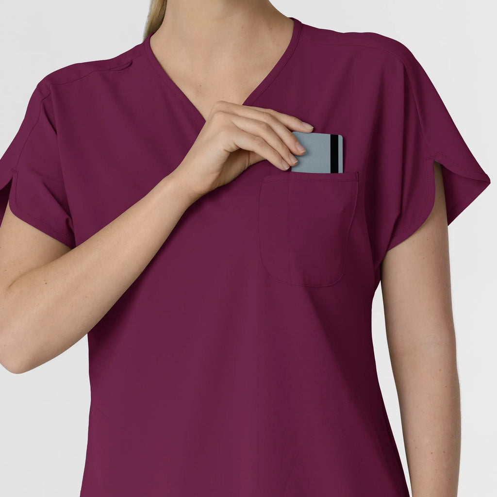 Wink Scrubs Women's RENEW Dolman Scrub Top Wine | scrub-supply.com