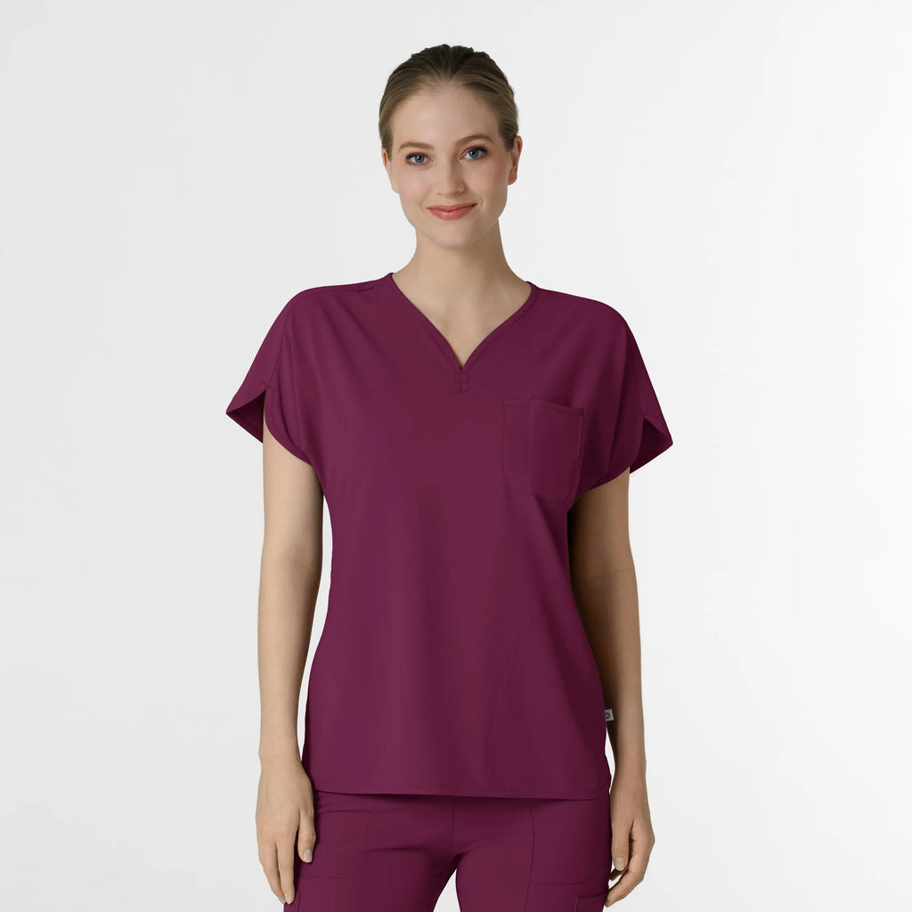 Wink Scrubs Women's RENEW Dolman Scrub Top Wine | scrub-supply.com