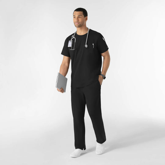 Wink Scrubs Men's Men’s Classic Tee Scrub Top Black | scrub-supply.com