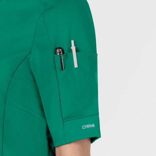 Wink Scrubs Women's Half Sleeve Zip Scrub Top Bahama Breeze | scrub-supply.com