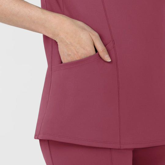 Wink Scrubs Women's Half Sleeve Zip Scrub Top Carnation | scrub-supply.com