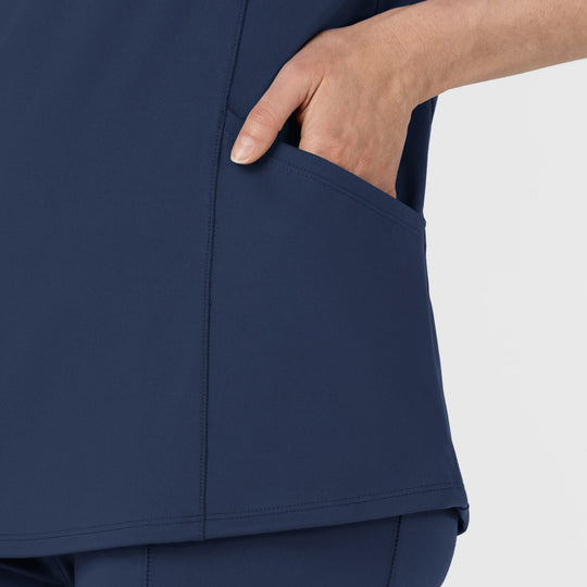 Wink Scrubs Women's Half Sleeve Zip Scrub Top Navy | scrub-supply.com