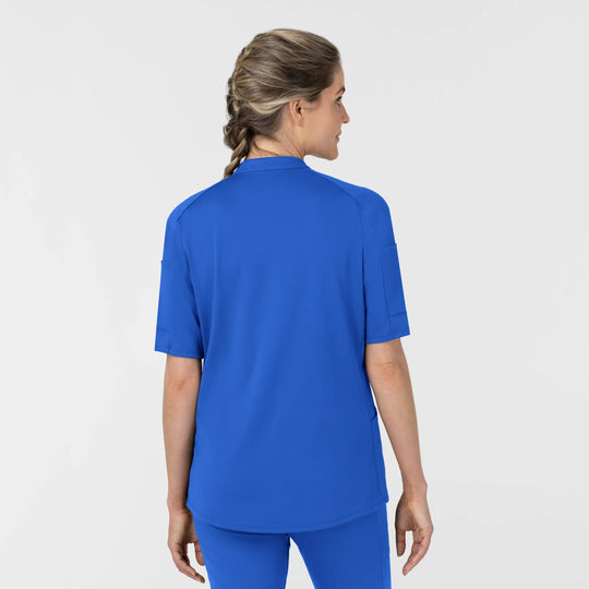 Wink Scrubs Women's Half Sleeve Zip Scrub Top Royal Blue | scrub-supply.com