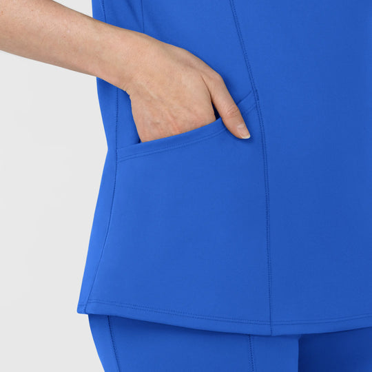 Wink Scrubs Women's Half Sleeve Zip Scrub Top Royal Blue | scrub-supply.com