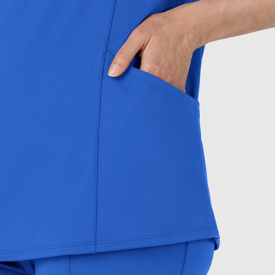 Wink Scrubs Women's Half Sleeve Zip Scrub Top Royal Blue | scrub-supply.com