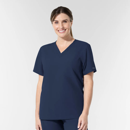 Wink Scrubs Unisex NURTUR V-Neck Scrub Top Navy | scrub-supply.com