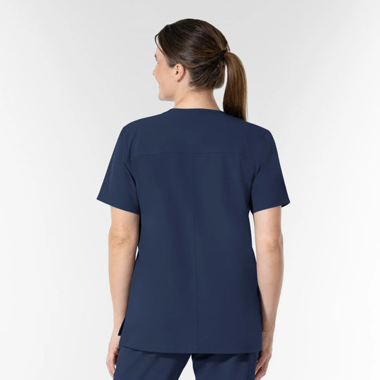 Wink Scrubs Unisex NURTUR V-Neck Scrub Top Navy | scrub-supply.com