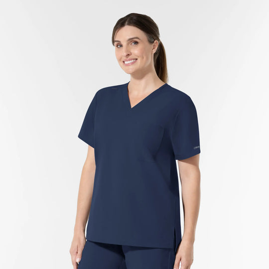 Wink Scrubs Unisex NURTUR V-Neck Scrub Top Navy | scrub-supply.com