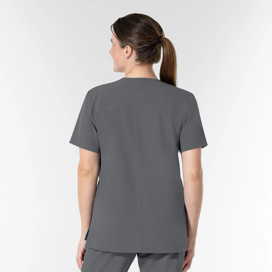 Wink Scrubs Unisex NURTUR V-Neck Scrub Top Pewter | scrub-supply.com