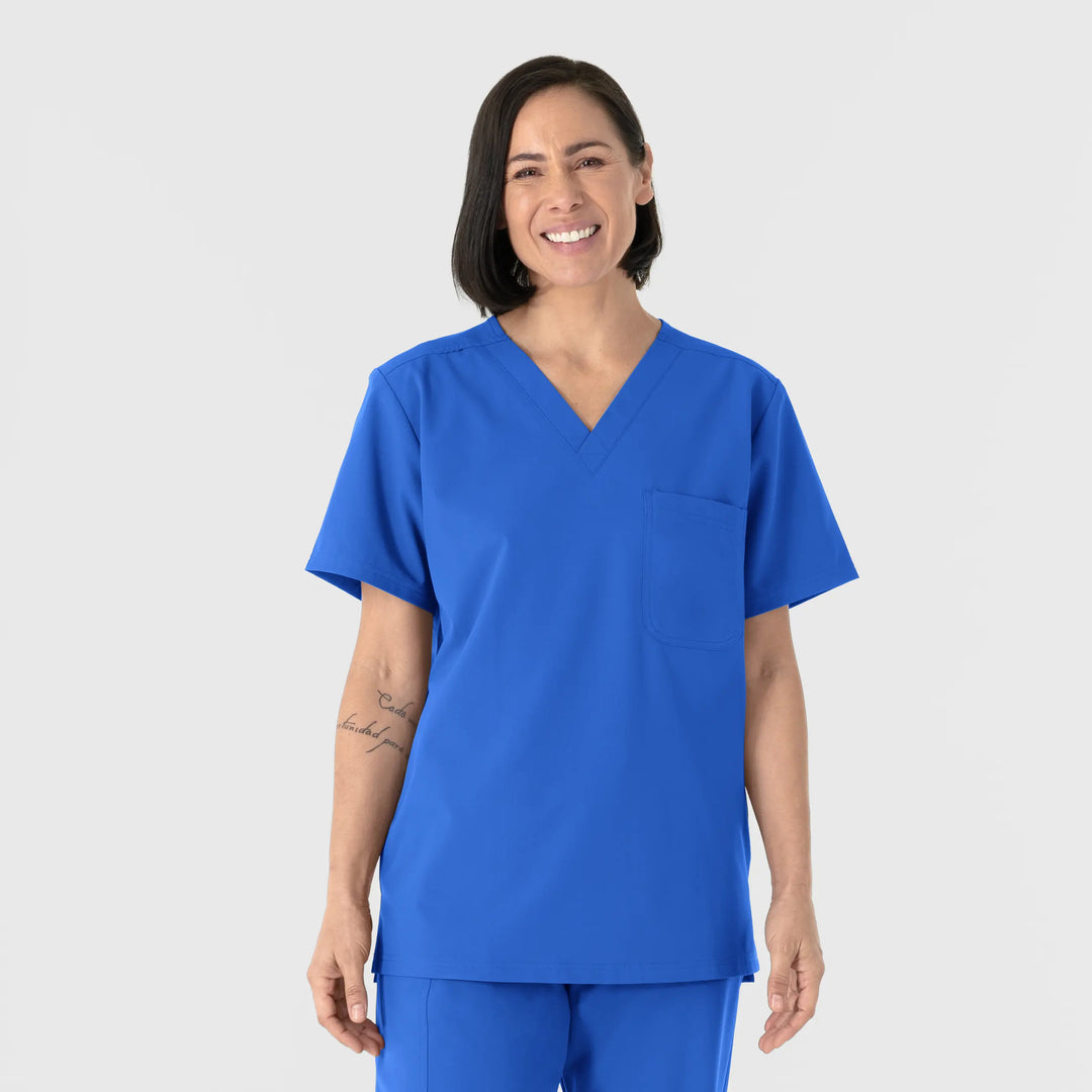 Wink Scrubs Unisex NURTUR V-Neck Scrub Top Royal Blue | scrub-supply.com