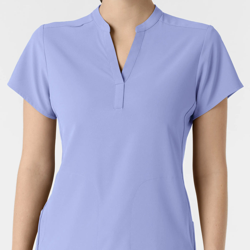 Wink Scrubs Women's Mandarin Collar Scrub Top Ceil Blue | scrub-supply.com