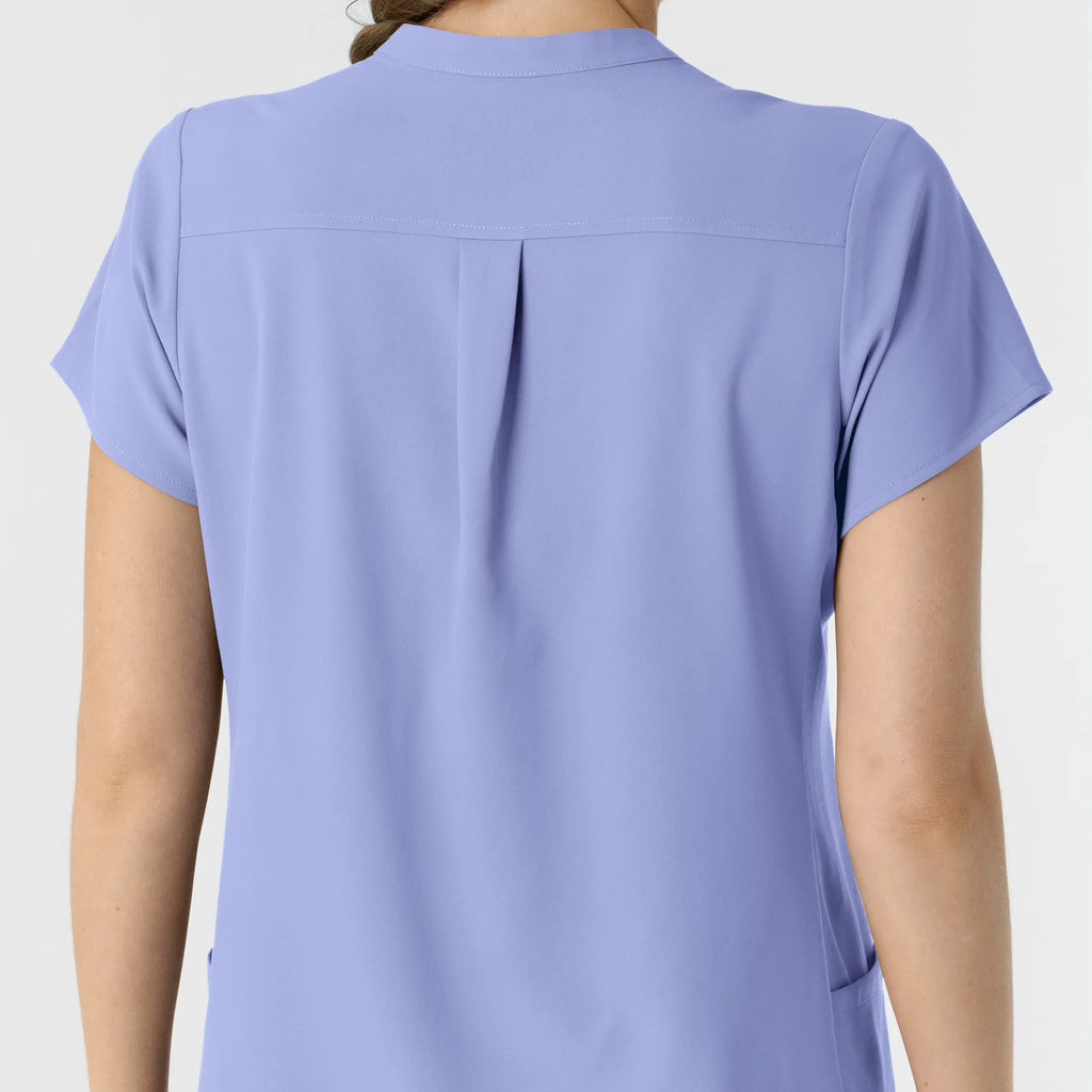 Wink Scrubs Women's Mandarin Collar Scrub Top Ceil Blue | scrub-supply.com