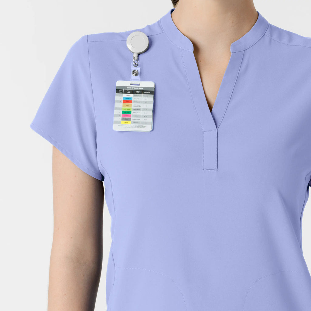 Wink Scrubs Women's Mandarin Collar Scrub Top Ceil Blue | scrub-supply.com