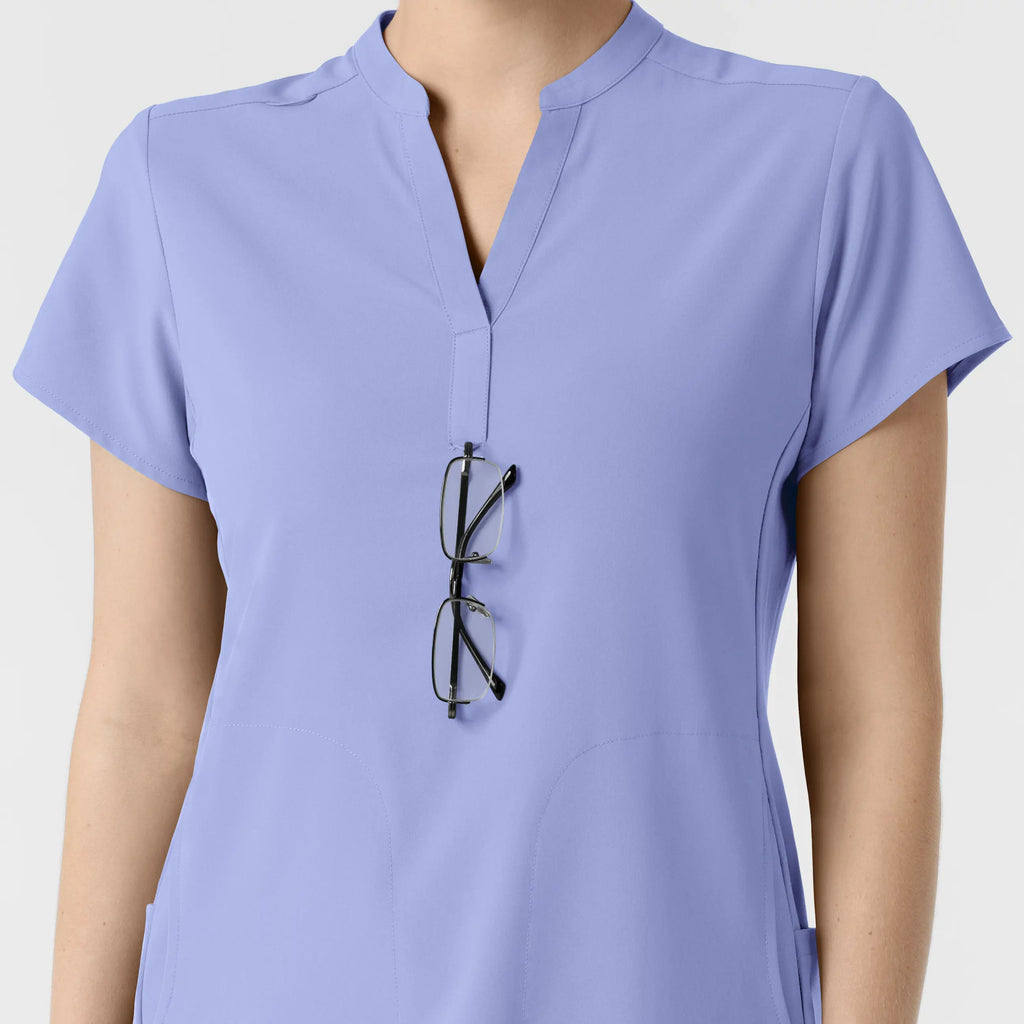 Wink Scrubs Women's Mandarin Collar Scrub Top Ceil Blue | scrub-supply.com