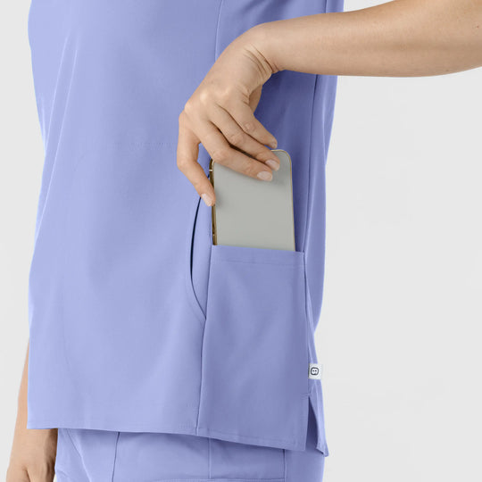 Wink Scrubs Women's Mandarin Collar Scrub Top Ceil Blue | scrub-supply.com