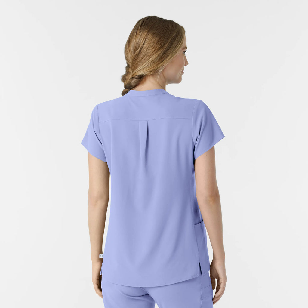 Wink Scrubs Women's Mandarin Collar Scrub Top Ceil Blue | scrub-supply.com