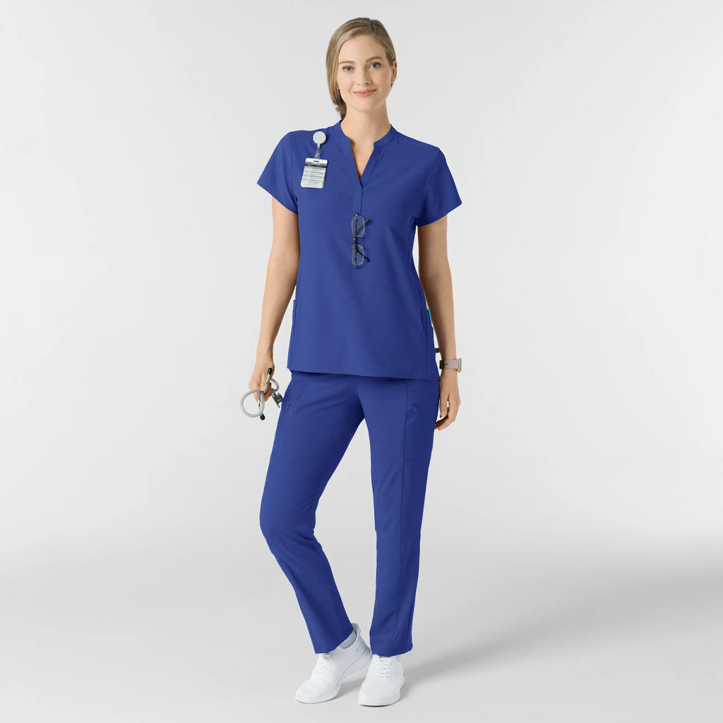Wink Scrubs Women's Mandarin Collar Scrub Top Galaxy Blue | scrub-supply.com