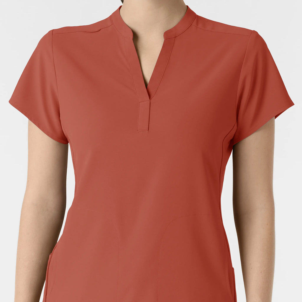 Wink Scrubs Women's Mandarin Collar Scrub Top Mineral Red | scrub-supply.com