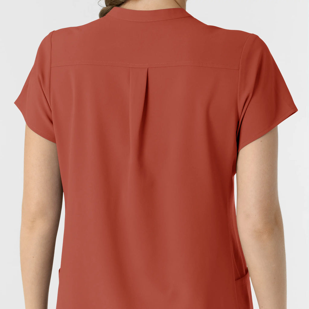 Wink Scrubs Women's Mandarin Collar Scrub Top Mineral Red | scrub-supply.com