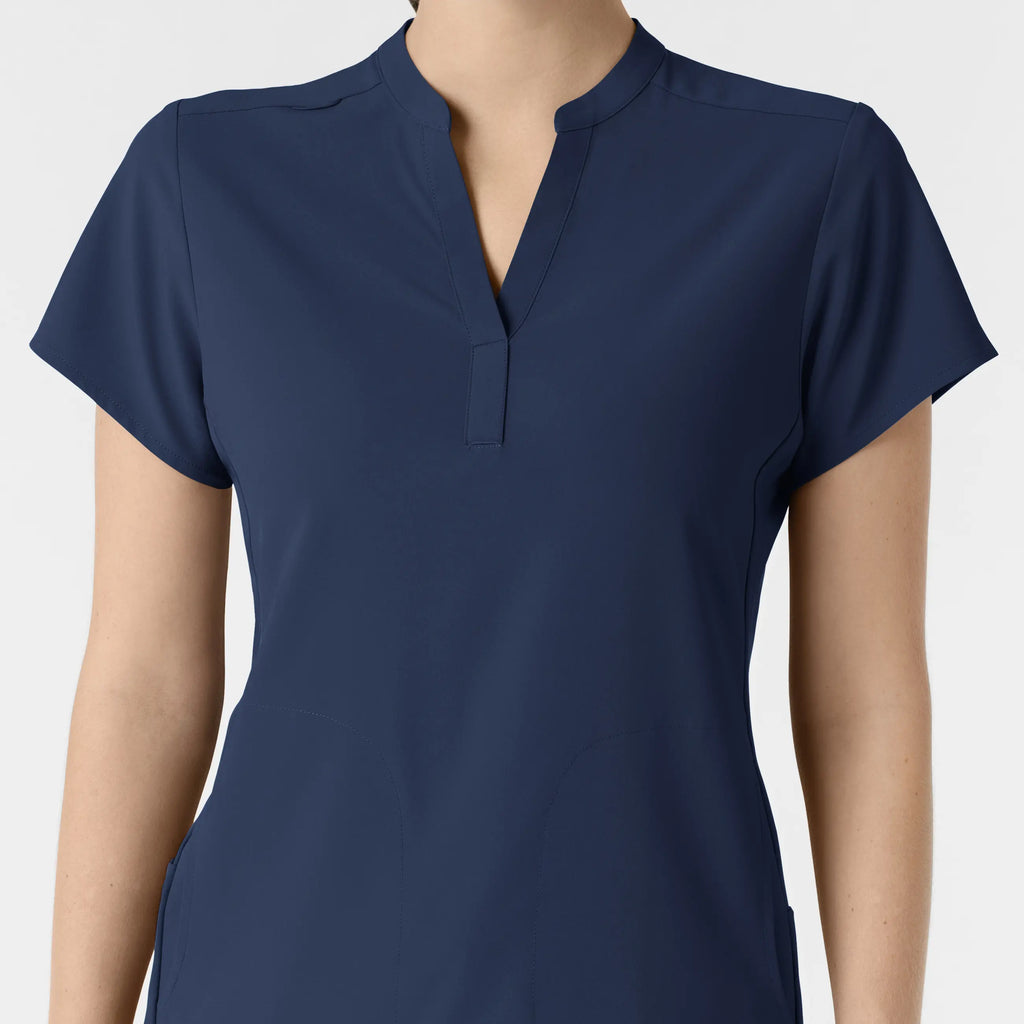 Wink Scrubs Women's Mandarin Collar Scrub Top Navy | scrub-supply.com