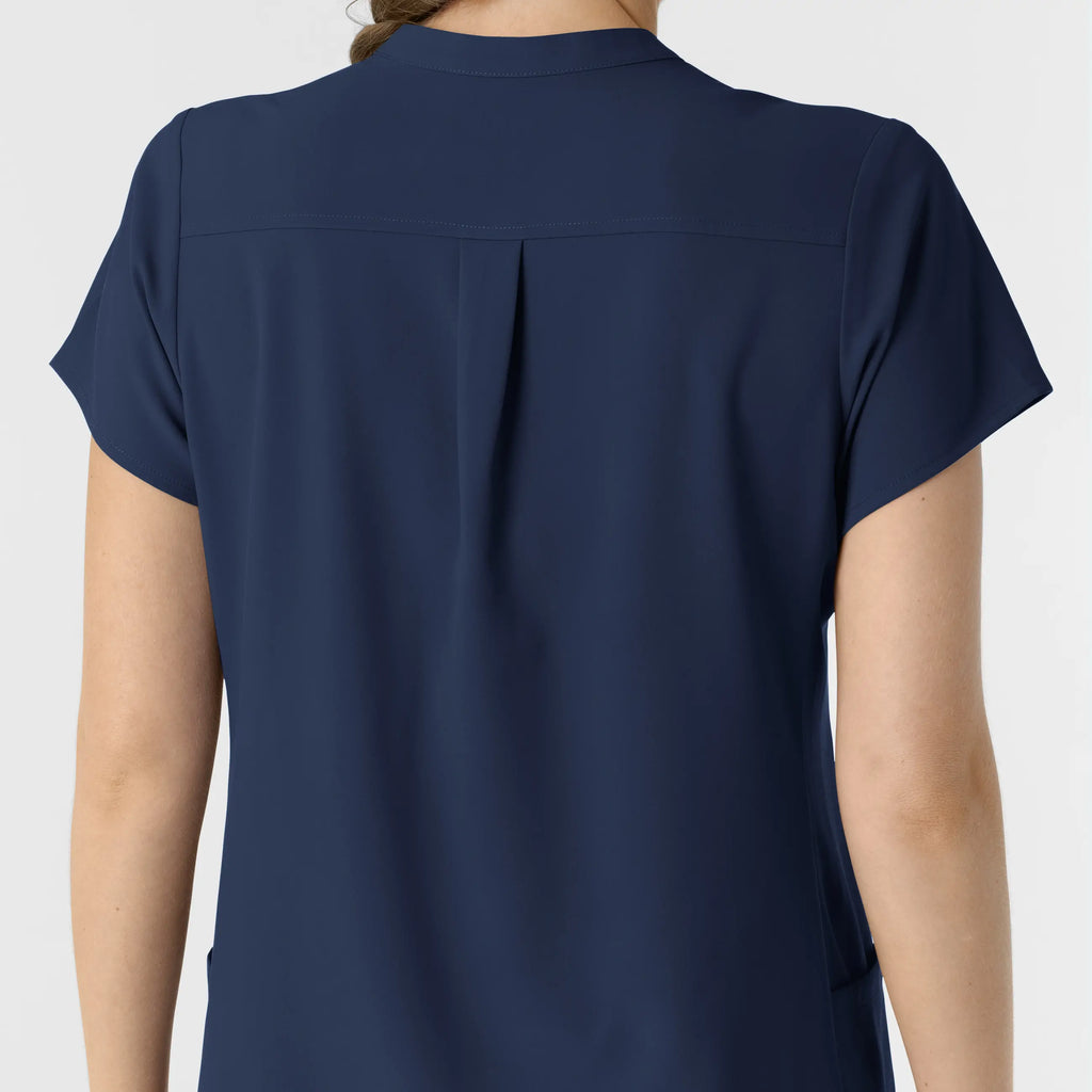 Wink Scrubs Women's Mandarin Collar Scrub Top Navy | scrub-supply.com