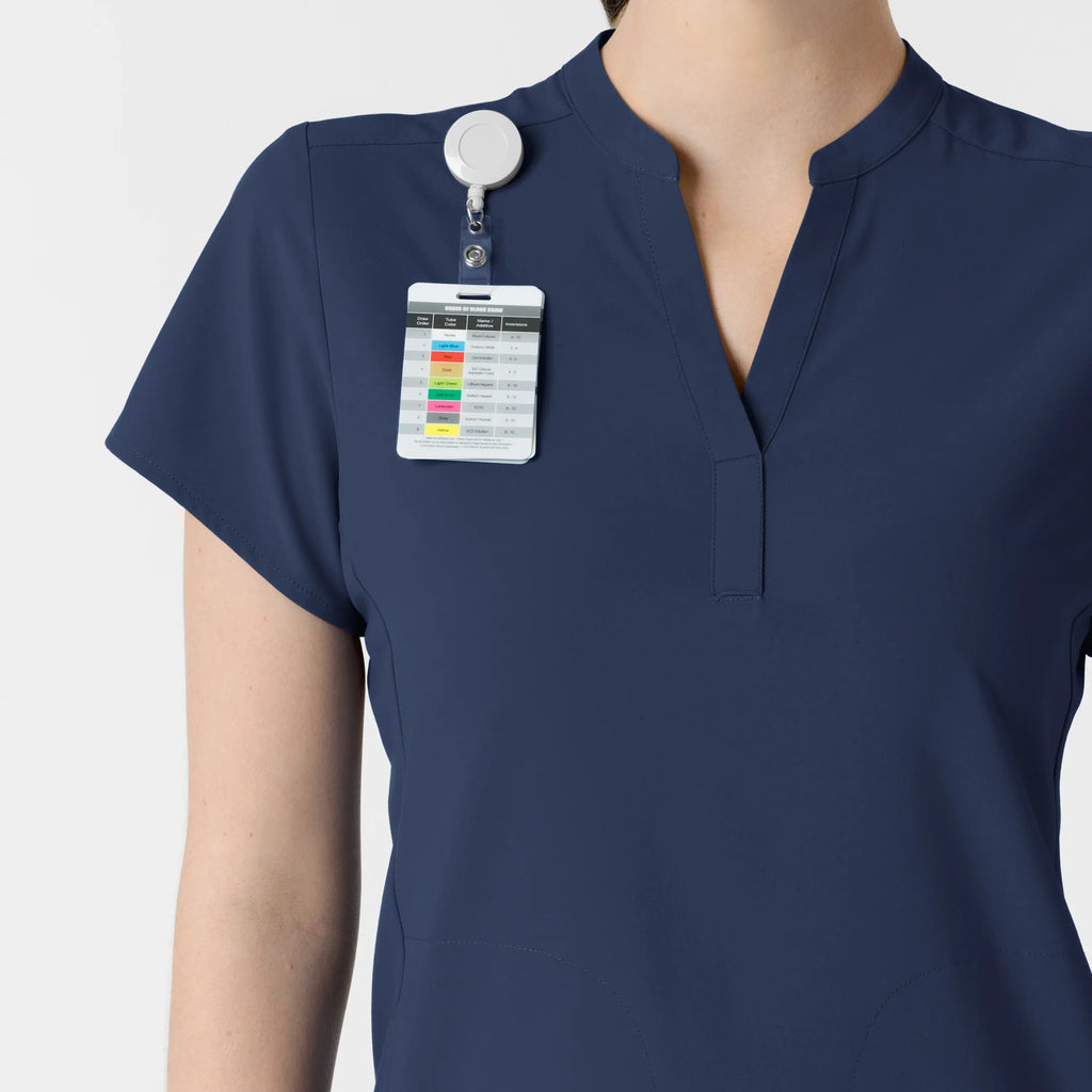 Wink Scrubs Women's Mandarin Collar Scrub Top Navy | scrub-supply.com