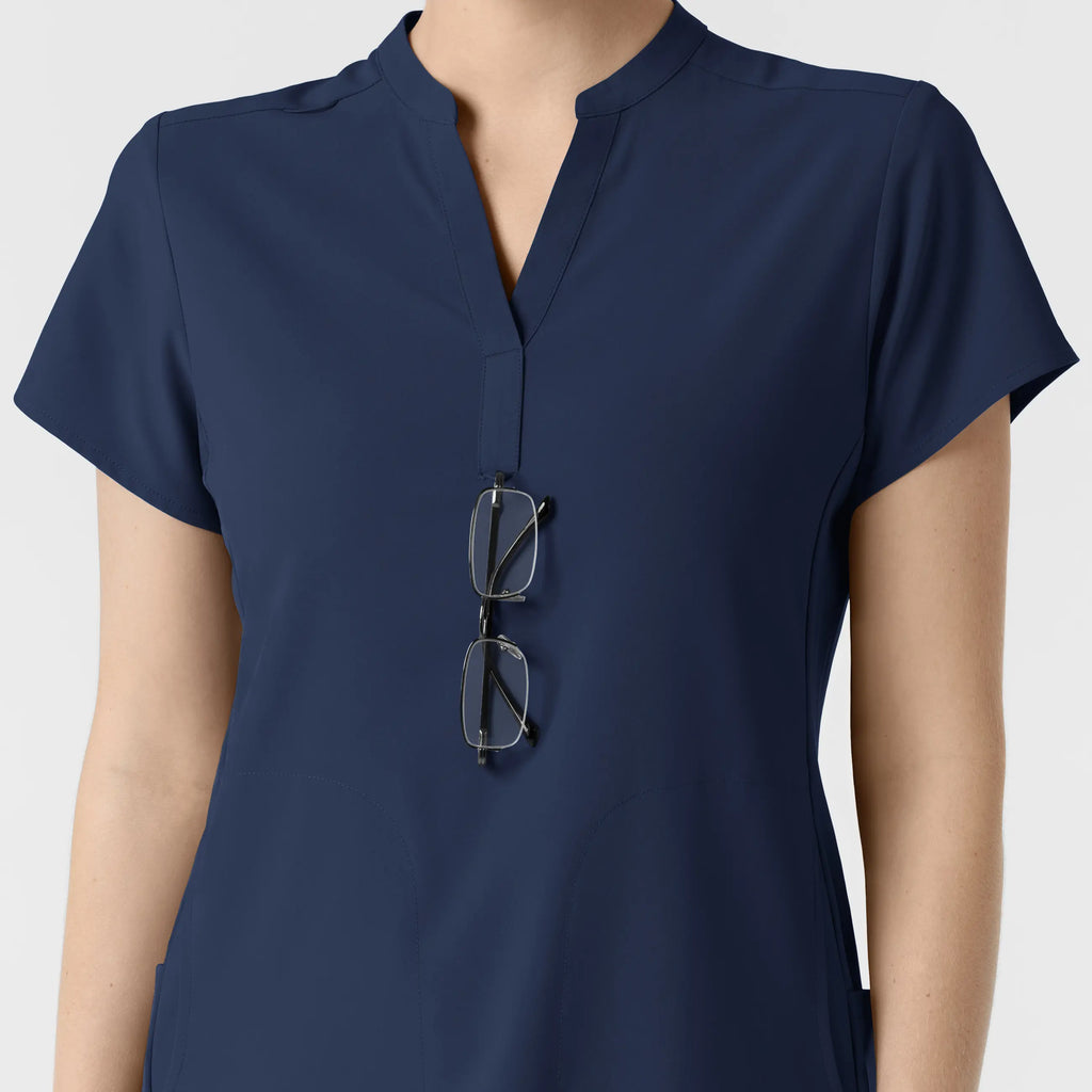 Wink Scrubs Women's Mandarin Collar Scrub Top Navy | scrub-supply.com