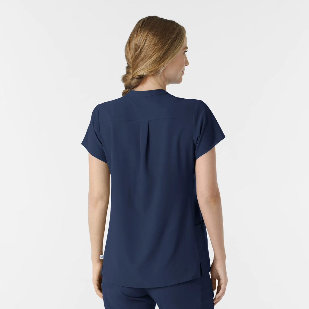 Wink Scrubs Women's Mandarin Collar Scrub Top Navy | scrub-supply.com