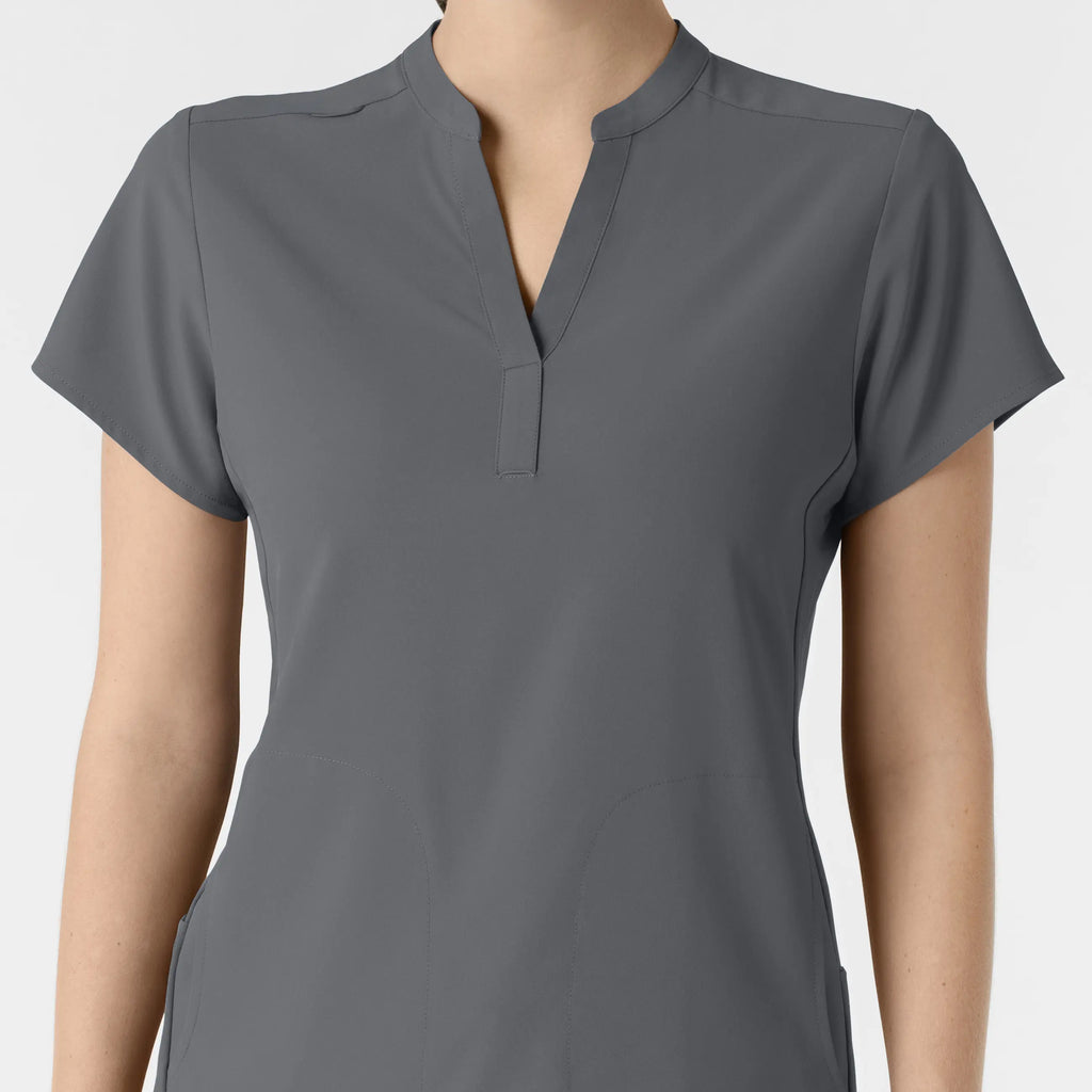 Wink Scrubs Women's Mandarin Collar Scrub Top Pewter | scrub-supply.com