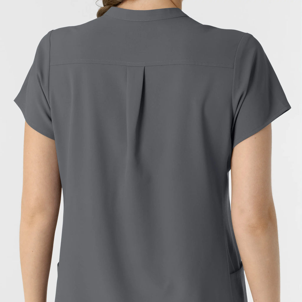 Wink Scrubs Women's Mandarin Collar Scrub Top Pewter | scrub-supply.com