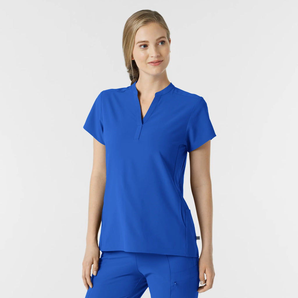 Wink Scrubs Women's Mandarin Collar Scrub Top Royal Blue | scrub-supply.com