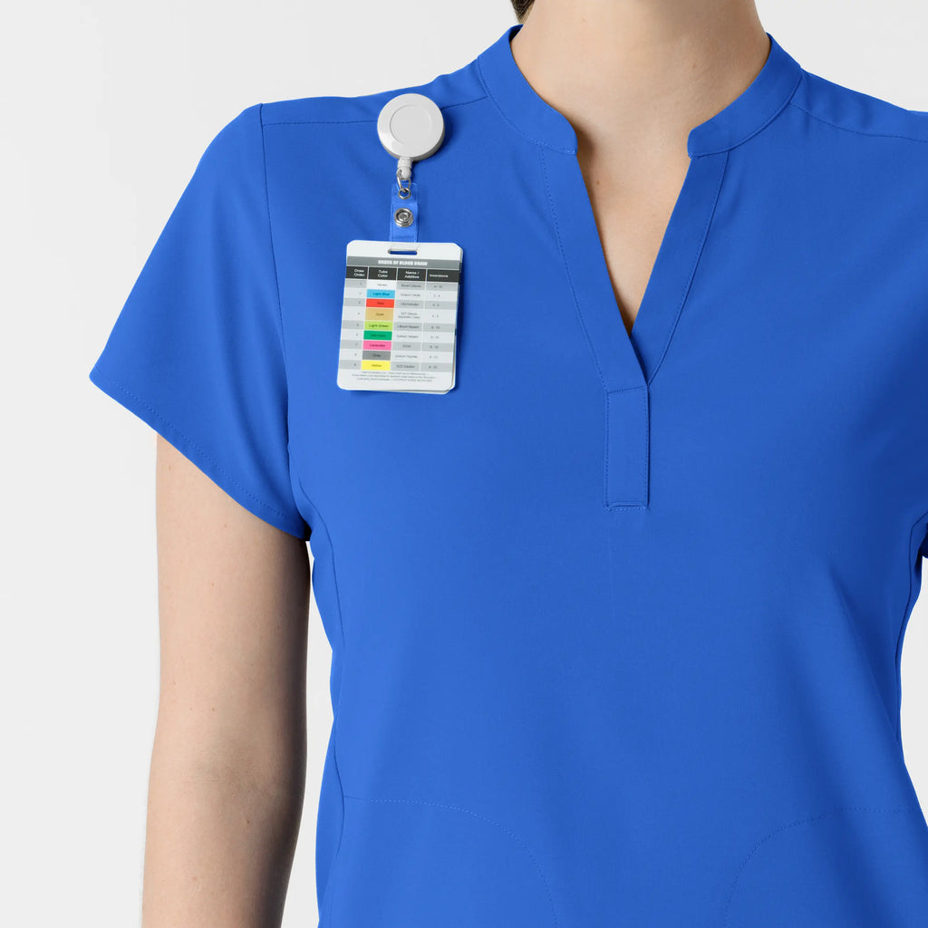 Wink Scrubs Women's Mandarin Collar Scrub Top Royal Blue | scrub-supply.com