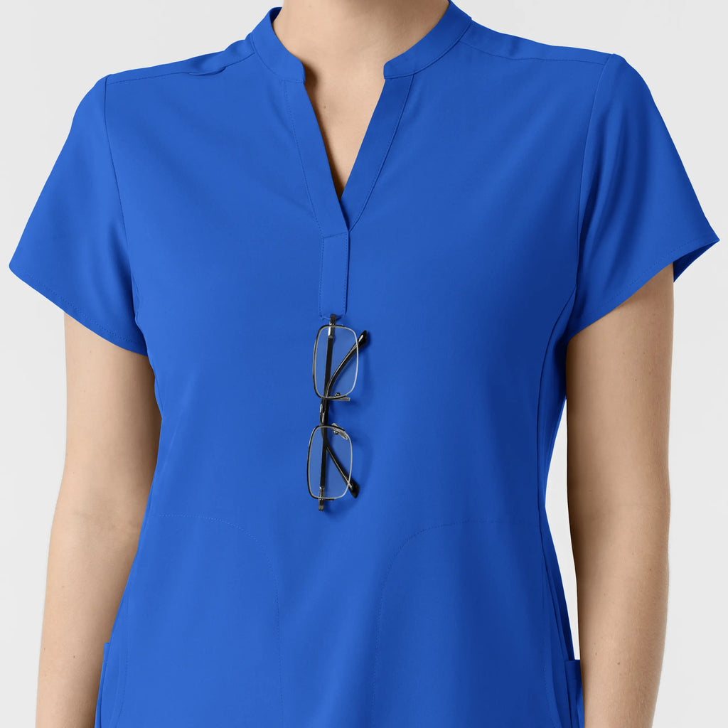 Wink Scrubs Women's Mandarin Collar Scrub Top Royal Blue | scrub-supply.com