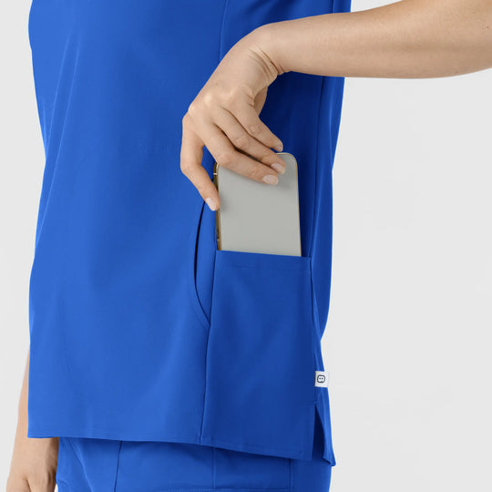 Wink Scrubs Women's Mandarin Collar Scrub Top Royal Blue | scrub-supply.com